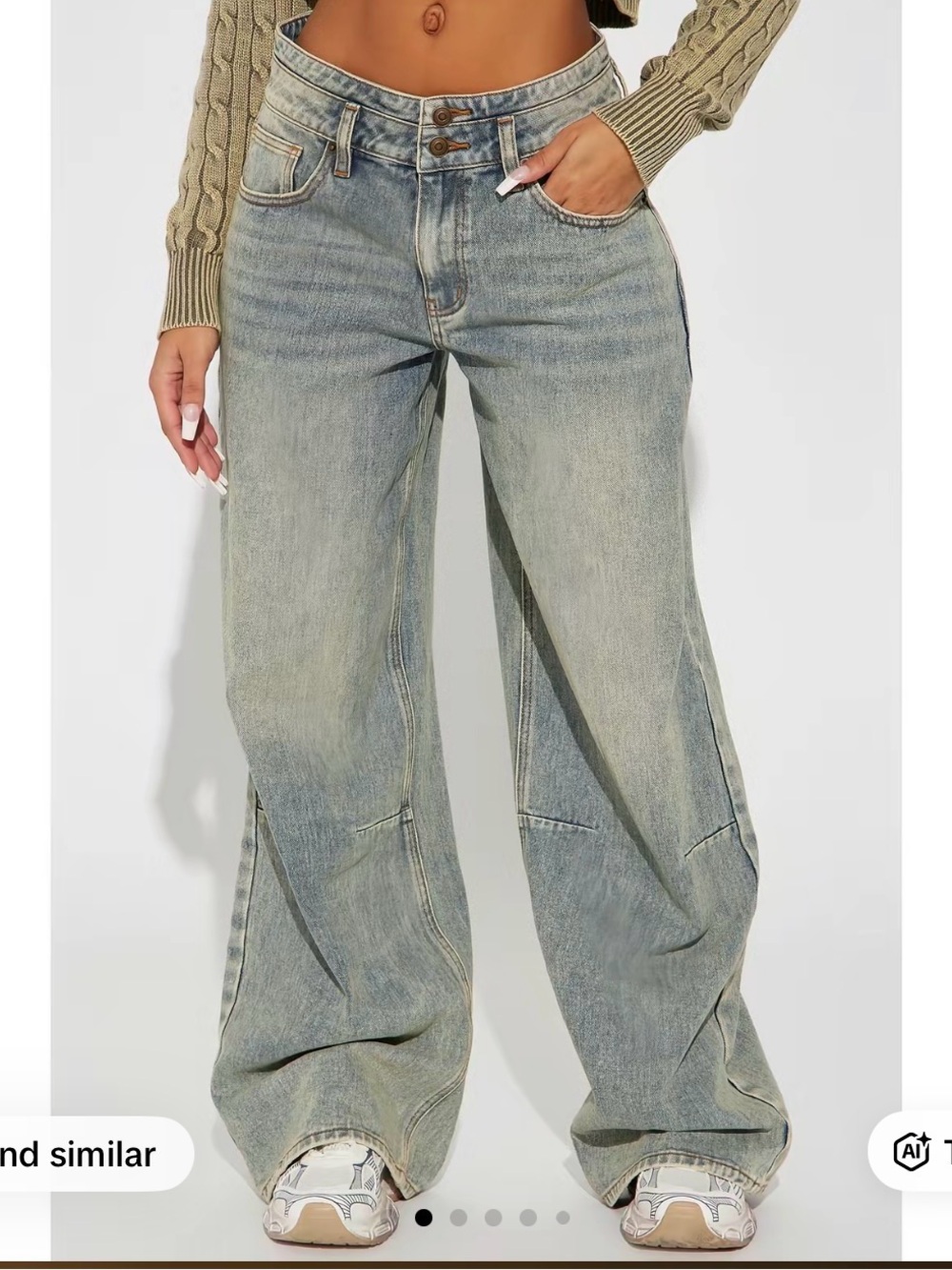 Fashion Nova Women's Wide Leg Jeans — Light Blue Wash